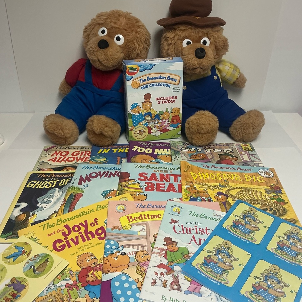 Berenstain Bears Lot- Books, Plush, Stickers &
DVD Collection